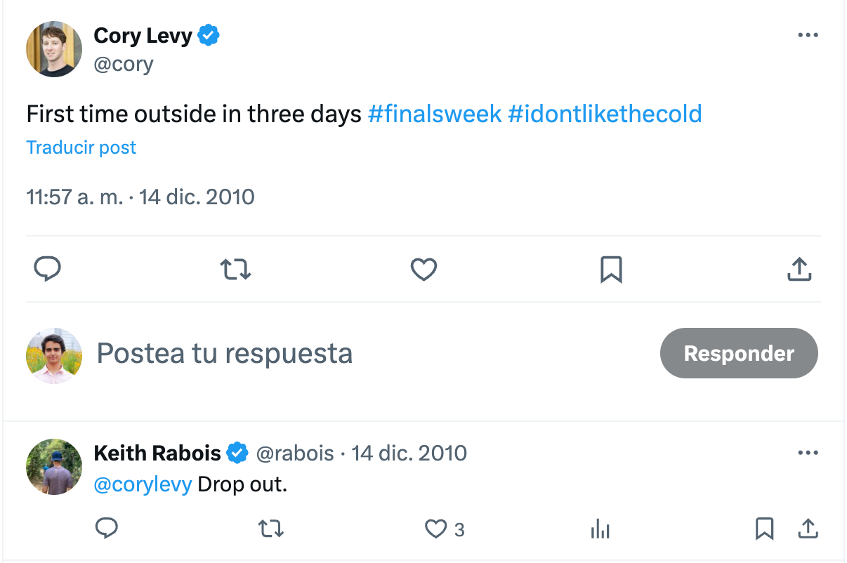 Cory Levy's tweet from the manuscript source trail.
